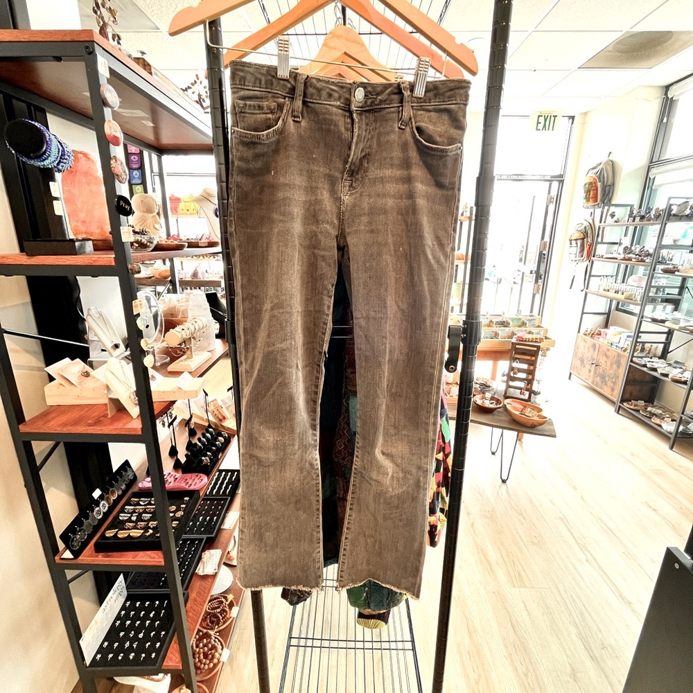 Free People High-Rise Cut-Off Black Denim Jeans – Size 27